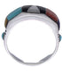 Southwest Multicolor Inlay Sterling Silver Ring Size 8-3/4 AX36977